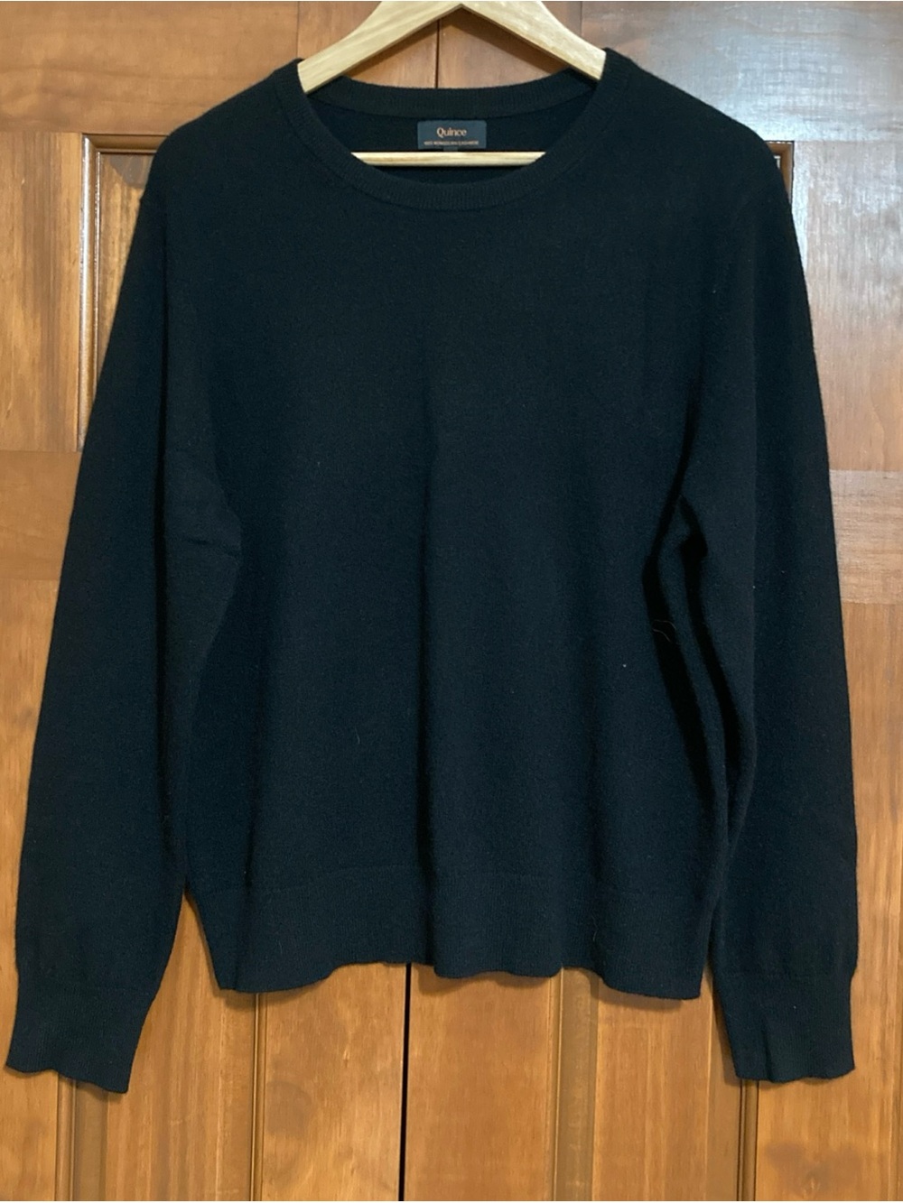 NEW Quince Black Crew neck 100-% Mongolian cashmere Sweater women’s XL